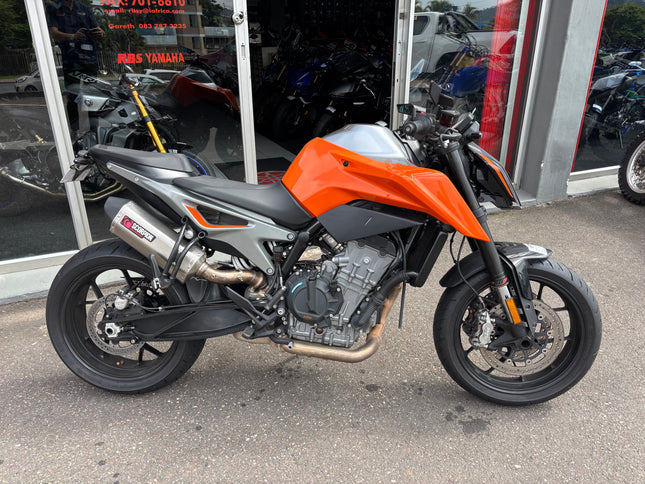 Used 2019 KTM 790 Duke R motorcycle, front view showing aggressive styling and KTM branding.