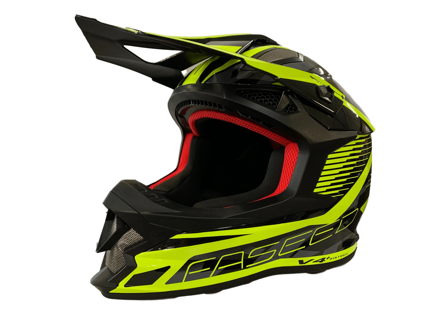 Faseed FS-609 MX Helmet - Black/Yellow