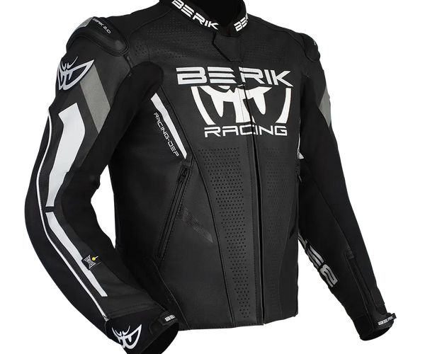 BERIK APEX LEATHER JACKET – BLACK/WHITE – RBS-YAMAHA
