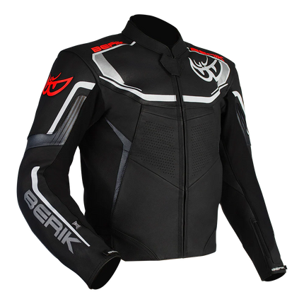Berik Strada Black RED GREY Leather Jacket