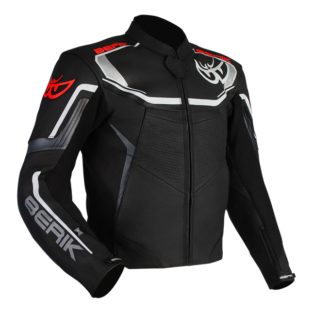 Berik Strada Black RED GREY Leather Jacket