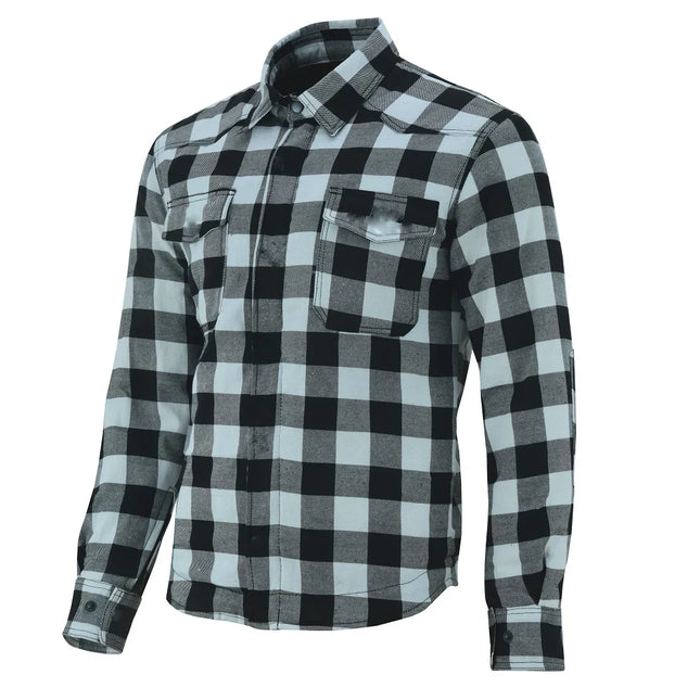 NEXO FLANNEL KEVLAR RIDING SHIRT BLK/WHT