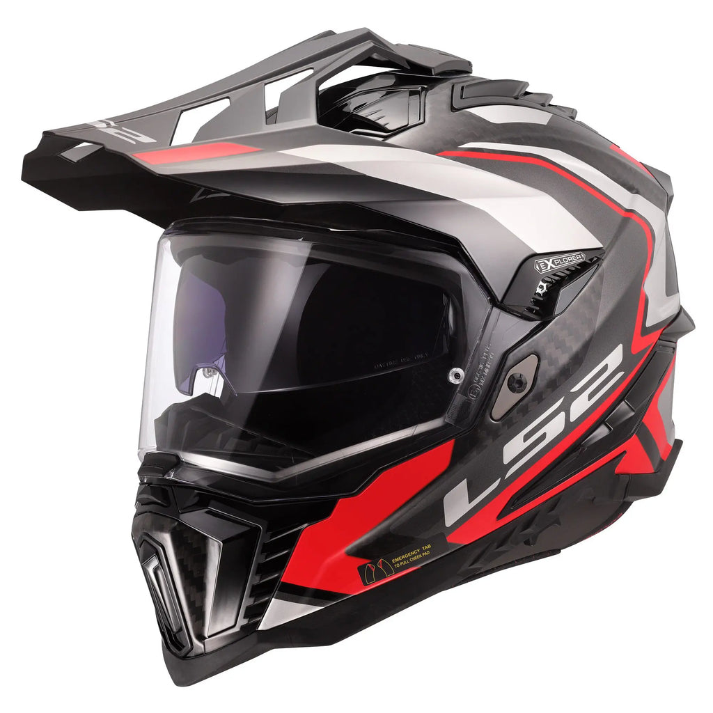 LS2 MX701 Explorer Carbon Frontier 2 Red Gloss Helmet – RBS-YAMAHA