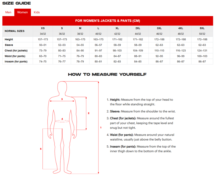 Size chart