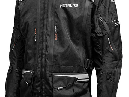 Black ACERBIS Metalize 440 Road Jacket with protective design, featuring durable material and modern style for motorcycle riding.