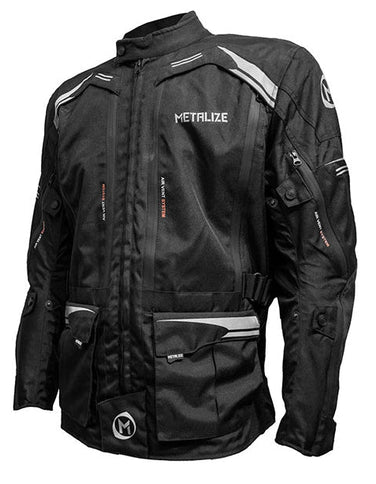 Black ACERBIS Metalize 440 Road Jacket with protective design, featuring durable material and modern style for motorcycle riding.