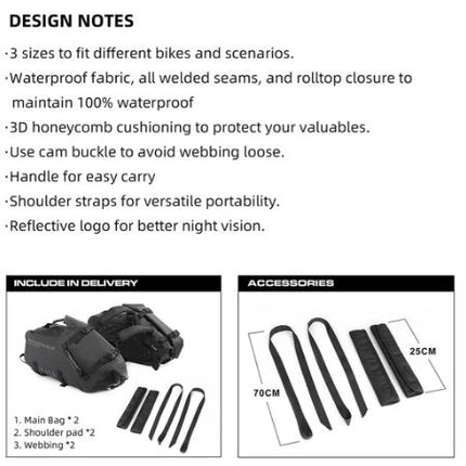 RHINOWALK MOTORCYCLE PANNIER SIDE BAG