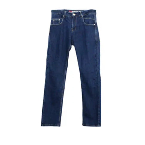 Metalize Drift riding jeans in black with metal accents, designed for motorcycle riding and casual wear.