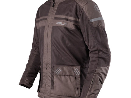 ACERBIS METALIZE 485 airflow road jacket in brown, lightweight motorcycle jacket with ventilation for riding comfort.