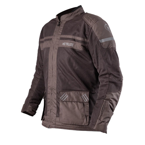 ACERBIS METALIZE 485 airflow road jacket in brown, lightweight motorcycle jacket with ventilation for riding comfort.