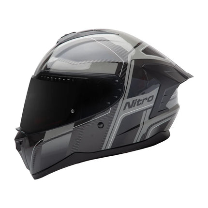 NITRO SIDEWINDER FULL FACE HELMET BLACK GREY GUN
