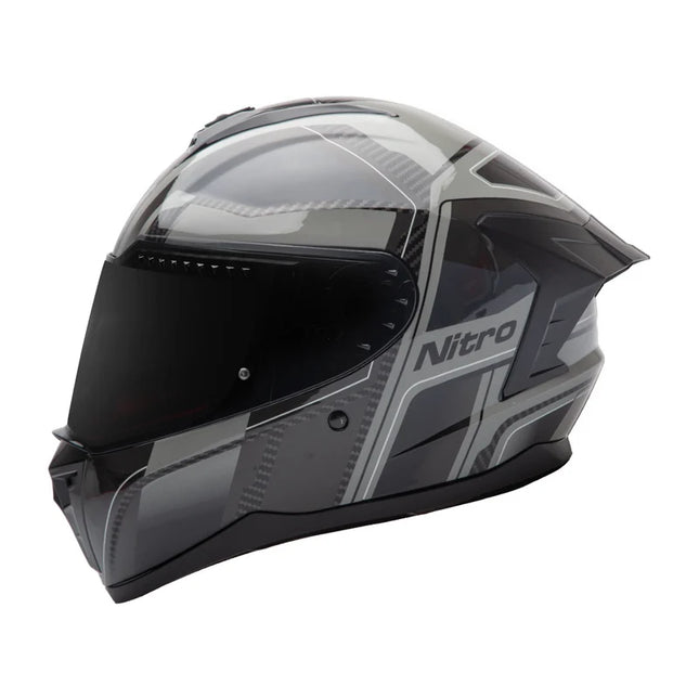 NITRO SIDEWINDER FULL FACE HELMET BLACK GREY GUN