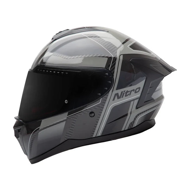 Nitro Sidewinder Full Face Helmet Grey/Black