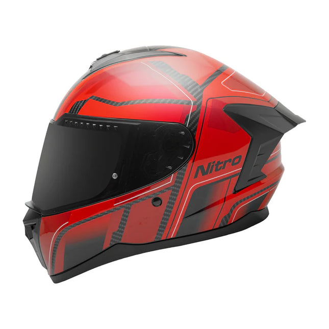 Nitro Sidewinder Full Face Helmet Red/Black