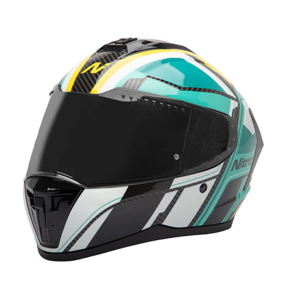 Nitro Sidewinder Full Face Helmet Teal/Yellow