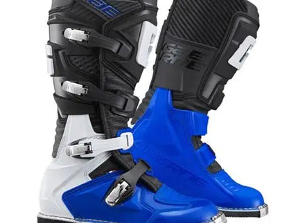 GAERNE GXJ Junior MX boots in black and blue, durable motocross boots designed for young riders with protective features.
