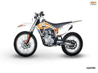 KAYO T2 Enduro motorcycle with black frame, rugged tires, and off-road design for adventure riding.