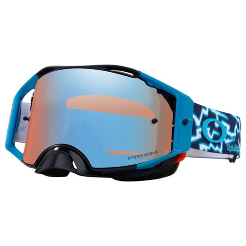 OAKLEY Prizm Blue Lightning TLD MX Goggless with sapphire lens and adjustable strap, designed for motocross racing.