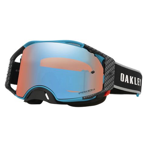 Oakley Airbrake Tomac signature MX goggles with clear lens and adjustable strap, designed for motocross riding.