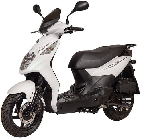 Silver SYM Orbit II 125 scooter with sleek design and modern features, shown from a side angle in the image.