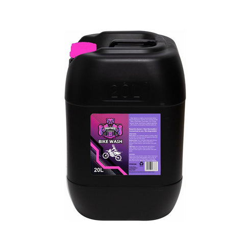Panther Power Bike Wash 20L container with label, a bike cleaning care product from PANTHER POWER for vehicle maintenance