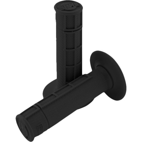 Black PRO TAPER 1/2 Waffle Supersoft motorcycle handlebar grip with textured surface for improved grip and comfort.