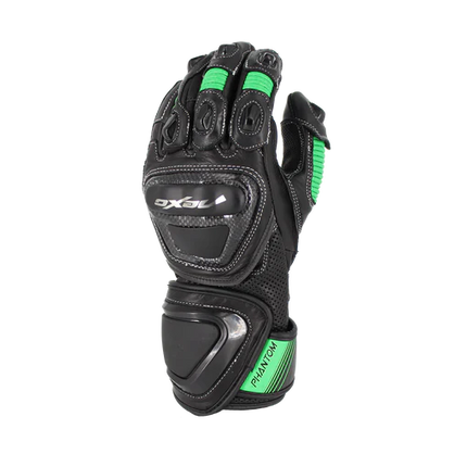 NEXO PHANTOM RACING LEATHER GLOVE - BLACK GREEN