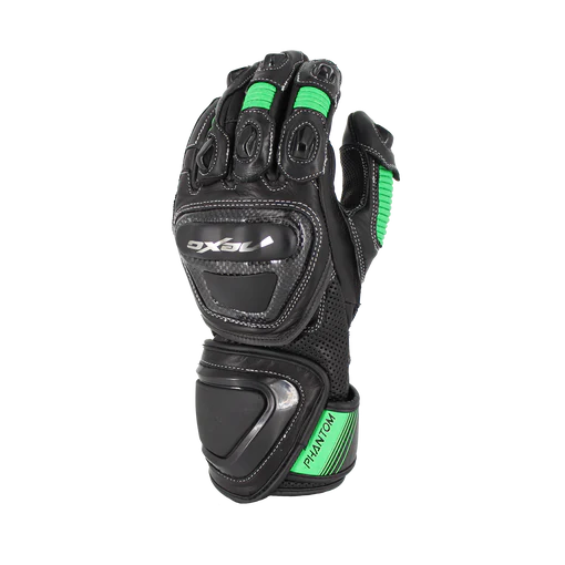 NEXO PHANTOM RACING LEATHER GLOVE - BLACK GREEN