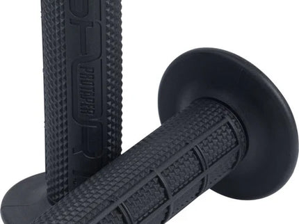 Black PRO TAPER PRO TAPER GRIP HALF WAFFLE for motocross bikes, featuring textured rubber for enhanced grip and control.