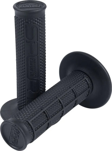 Black PRO TAPER PRO TAPER GRIP HALF WAFFLE for motocross bikes, featuring textured rubber for enhanced grip and control.