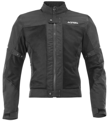 Black ACERBIS RAMSEY V Road Jacket with vented panels, designed for outdoor riding and motorcycle protection.