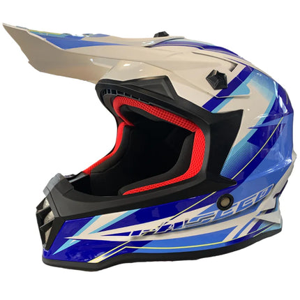 FASEED FS608 YOUTH HELMET - WHT/BLU