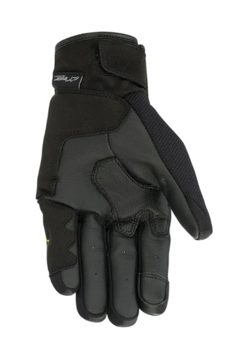 Alpinestars S-Max Drystar black and red motorcycle road gloves with protective knuckles and adjustable wrist straps.