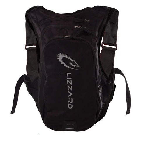 Lizzard Trek hydration backpack with adjustable straps, multiple compartments, and a built-in water reservoir for outdoor adventures.