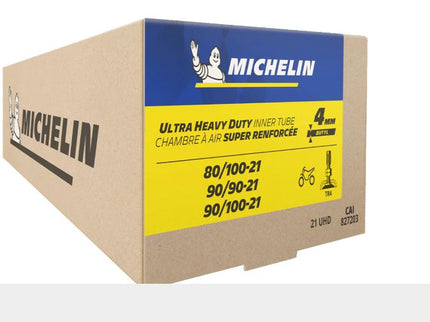 Michelin Ultra Heavy Duty 21-inch tire showcasing rugged tread pattern and durable sidewall for heavy-duty vehicle use.