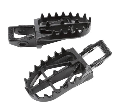 ZETA Dirt Freak wide foot pegs made of CRMO steel for Yamaha YZ, WR250F, and 450F motocross bikes.