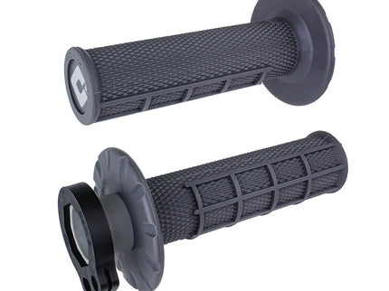 ODI Half Waffle MX V2 Lock On grips in black, motorcycle handlebar grips with textured surface for secure grip and control.