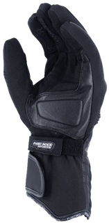 NEXO Winter MX gloves shown from the rear with reinforced palms and adjustable wrist straps for motocross riding.