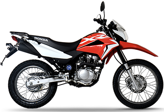 Honda XR125L motorcycle with colorful body panels, featuring a sleek design and standard riding features.
