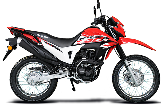 Honda XR 190L motorcycle in various colors, showing close-up of the bike's side and colorful paint options.