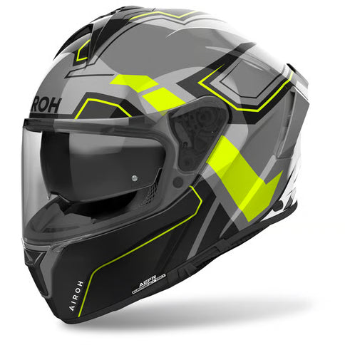 AIROH Spark 2 Dart yellow road helmet with grey and black accents, high-visibility yellow safety features.