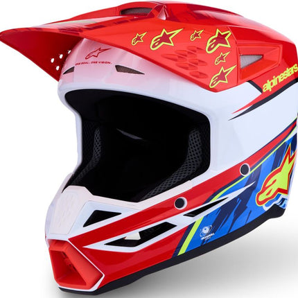 Alpinestars S-M3 Falcon Youth Motocross Helmet red/white/blue
