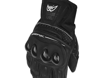 Black BERIK road gloves with padded palms and adjustable wrist straps for cycling comfort and grip.
