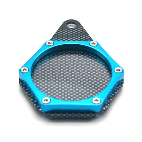Blue BMA disk holders, general accessories, shown in a close-up image highlighting their vibrant color and compact design.