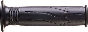 Yamaha motorcycle replica grips by ARIETE, black rubber handlebar grips with textured surface for improved grip.