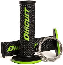ProGrip Circuit Grips V Racing black and green motorcycle handlebar grips with textured surface for improved grip and control