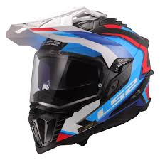 LS2 MX701 Explorer Carbon Frontier 2 White/Blue Gloss Helmet