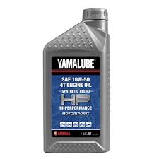 Yamalube SAE 10W50 semi-synthetic engine oil in a 1-liter container, designed for motor engines.