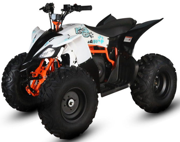 KAYO EA110 motorcycle, side view showing sleek black body and sporty design, ideal for urban commuting and recreational riding
