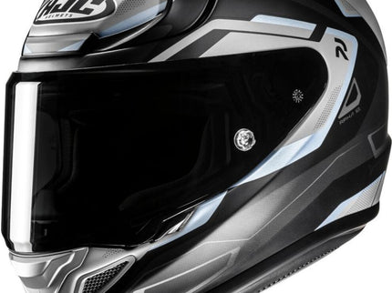HJC RPHA 12 BRELS road helmet in grey, black, and blue with aerodynamic design, size XXL, featuring vents and secure chin strap.